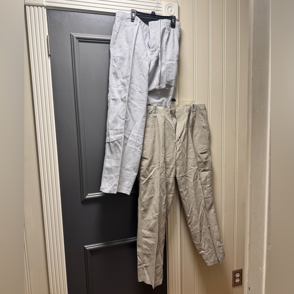 Marc Anthony Gray and Tan Linen/Cotton Pants
